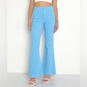 Rolla’s Women’s Eastcoast Flare High Rise Jeans Bluebird Corduroy Size 30